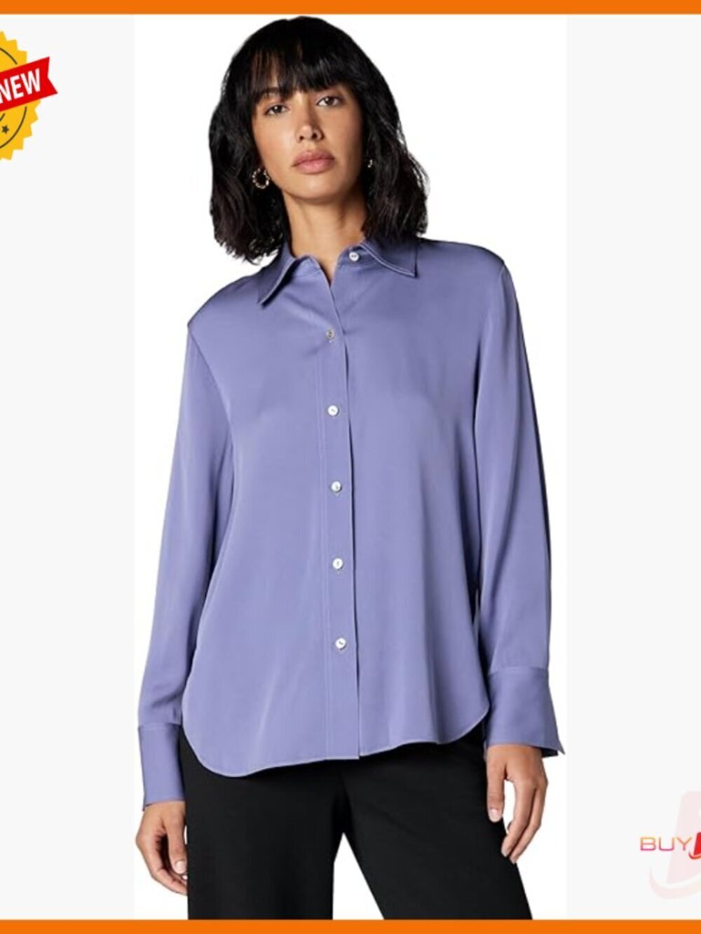 Silk Button Down Blouse Long Sleeve Relaxed Fit Contemporary